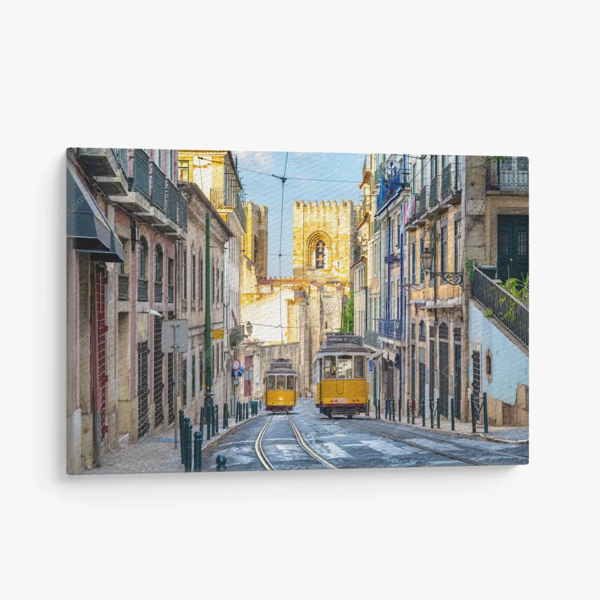 Leinwandbild sonnige straßenbahnen in Lissabon – Pixers®