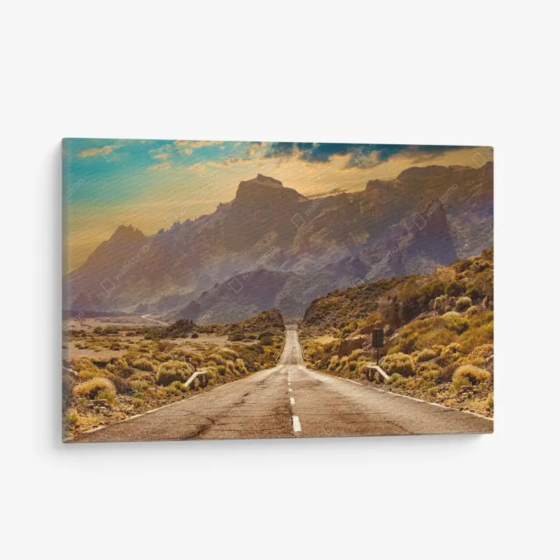 Leinwandbild straße in die berge auf Teneriffa