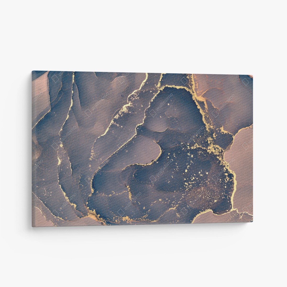Leinwandbild marineblau-goldene marmorabstraktion – Pixers®