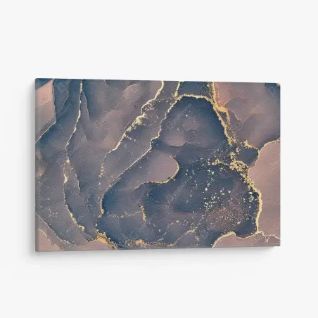 Leinwandbild marineblau-goldene marmorabstraktion – Pixers®