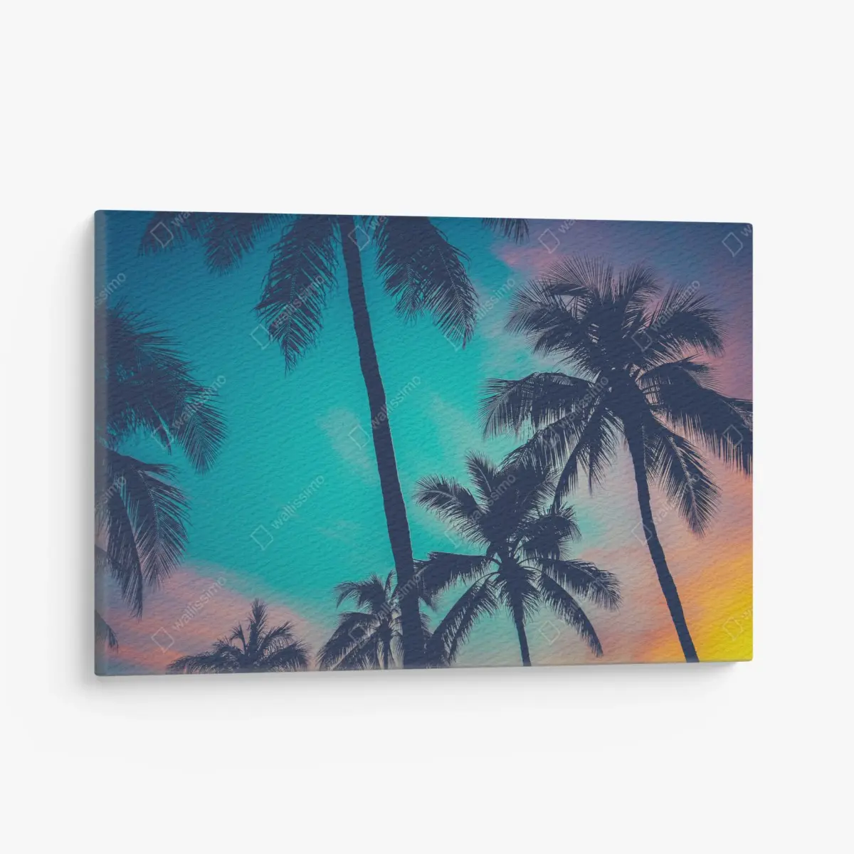 Leinwandbild vintage palmen auf Hawaii bei sonnenuntergang – Pixers®