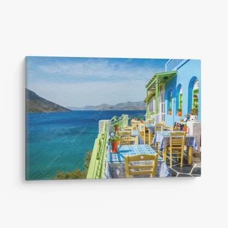 Leinwandbild sonnige terrasse am Mittelmeer – Pixers®
