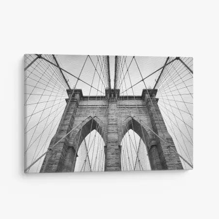 Leinwandbild monochrome hängebrücke aus grafischer perspektive – Pixers®