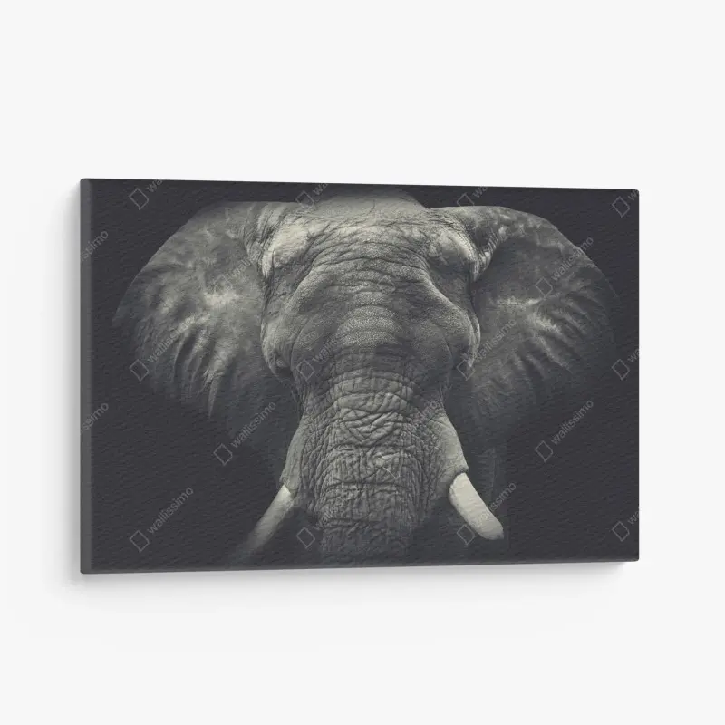 Leinwandbild majestätisches elefantenportrait in monochrom