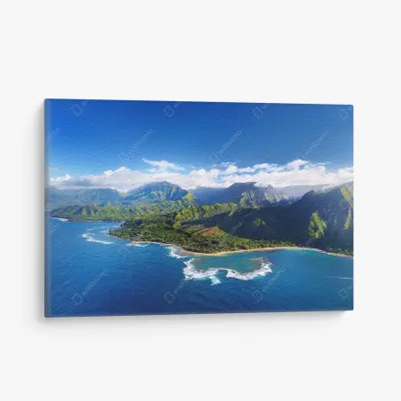 Leinwandbild panorama der tropischen küste aus der luft – Pixers®