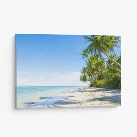 Leinwandbild tropischer palmenstrand – Pixers®
