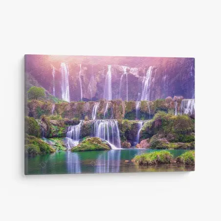 Leinwandbild friedlicher wasserfall Jiulong in Luoping, China – Pixers®