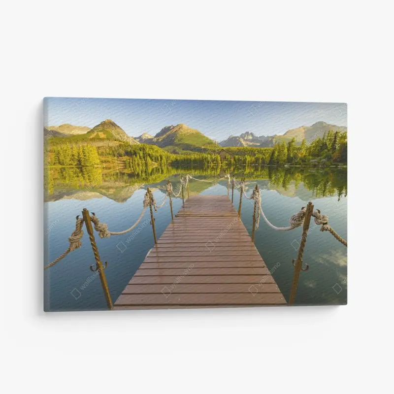 Leinwandbild steg am see Strbske Pleso