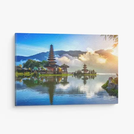 Leinwandbild Pura Ulun Danu Bratan bei sonnenaufgang – Pixers®