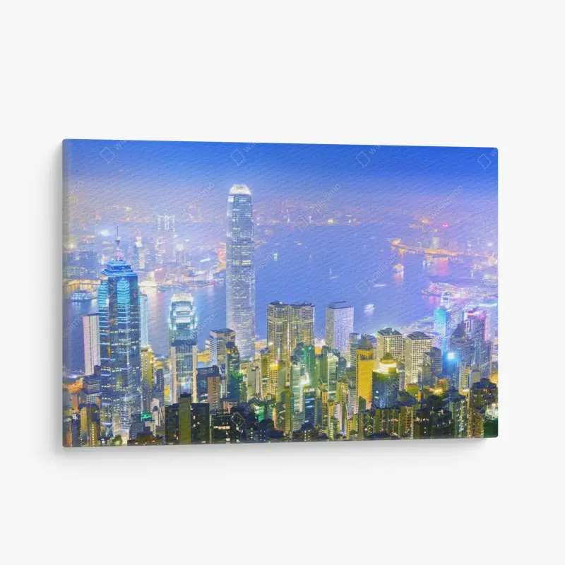 Leinwandbild Hong Kong skyline bei nacht