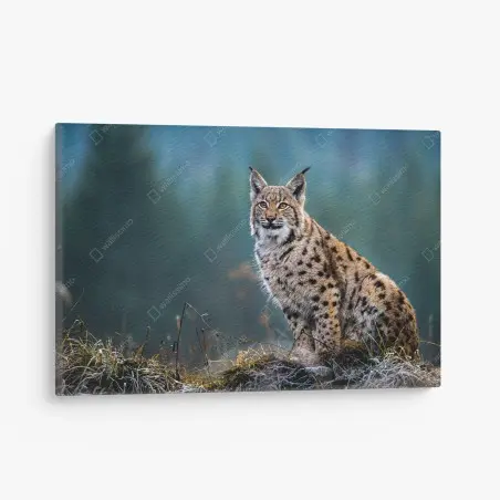 Leinwandbild majestätischer luchs in natürlichem habitat – Pixers®