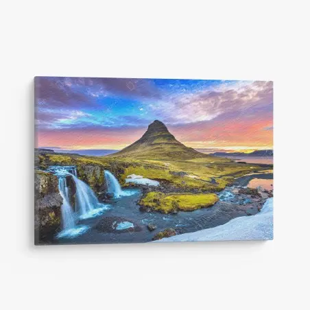 Leinwandbild Kirkjufell sonnenaufgang berglandschaft – Pixers®