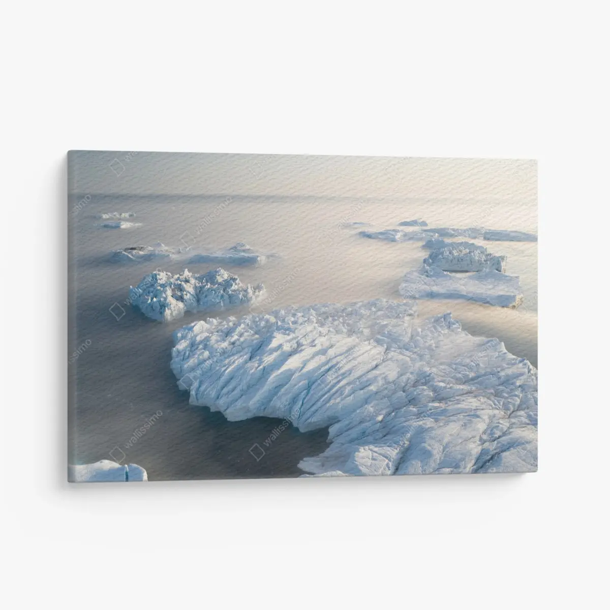 Leinwandbild nebelige eisberglandschaft – Pixers®