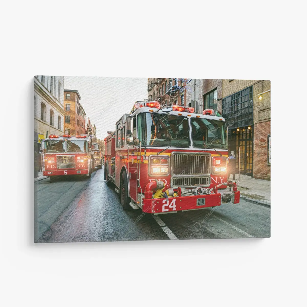 Leinwandbild feuerwehrautos auf einer straße in Manhattan, New York – Pixers®