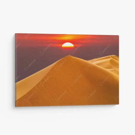 Leinwandbild goldener sonnenuntergang über sanddünen – Pixers®