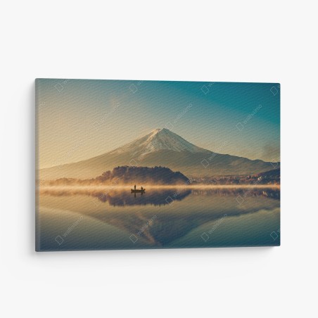 Leinwandbild sonnenaufgang über Mount Fuji am Kawaguchiko-See – Pixers®