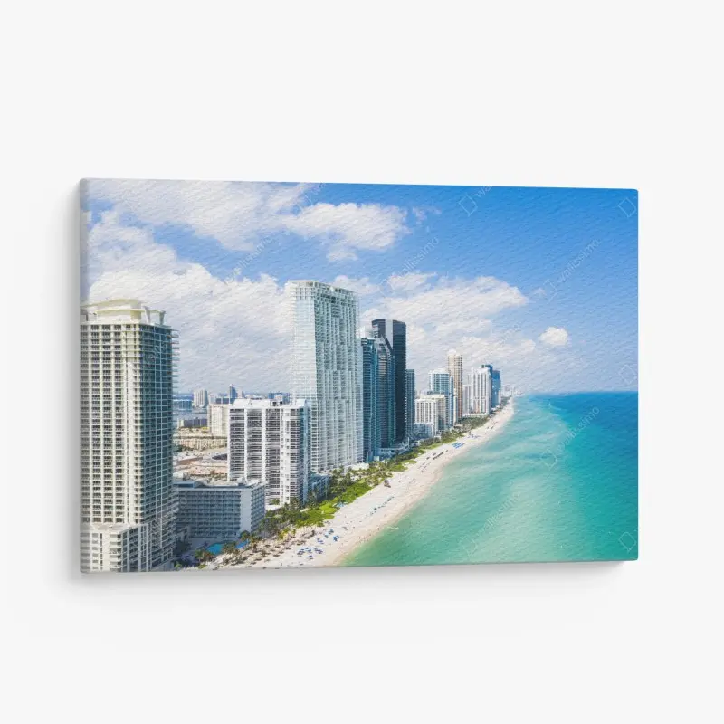 Leinwandbild türkisfarbene strand-skyline