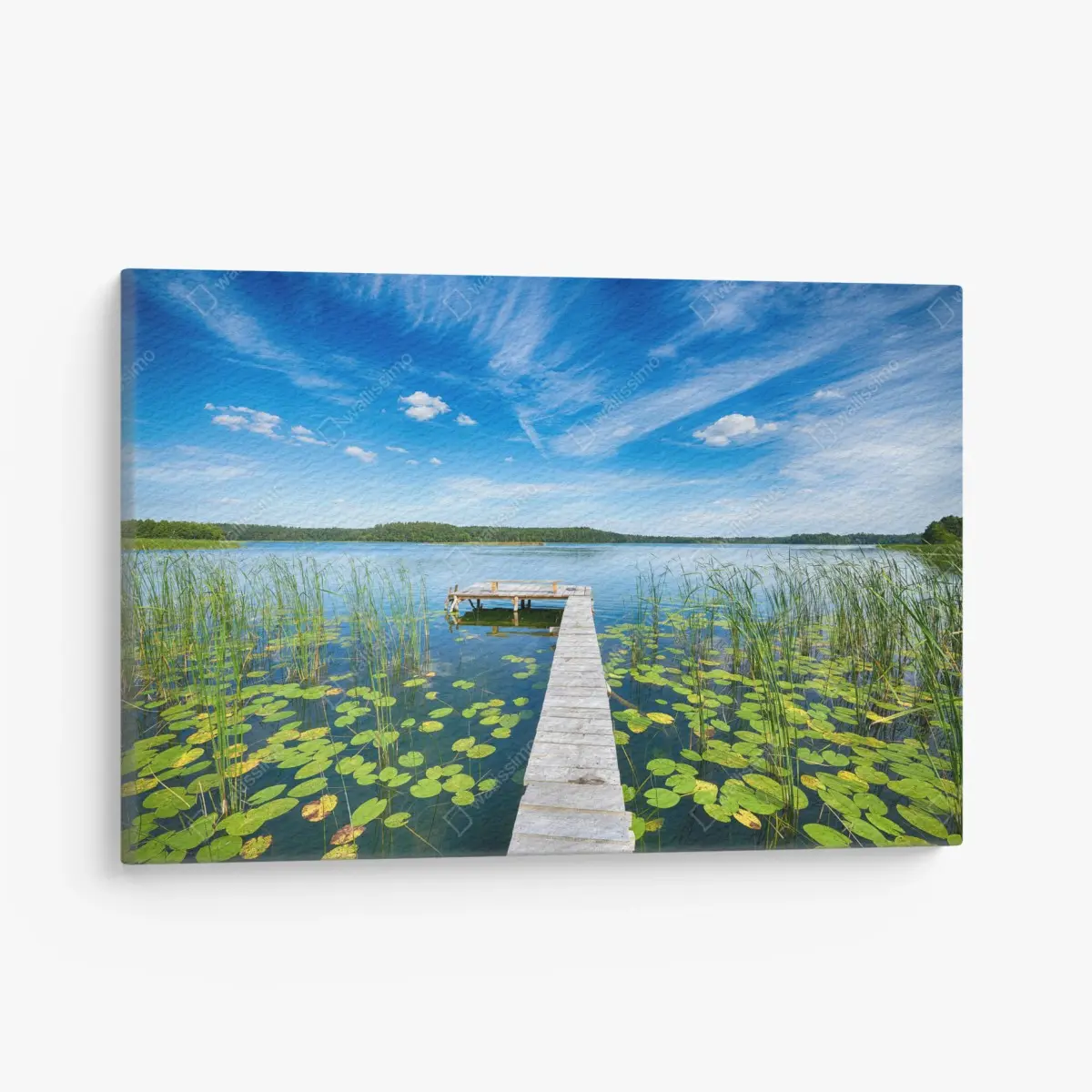 Leinwandbild steg in Masuren im sommer – Pixers®