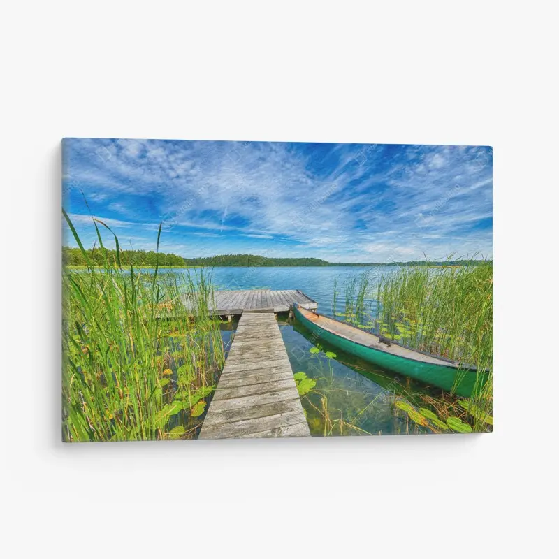 Leinwandbild ruhiger sommersee in Masuren