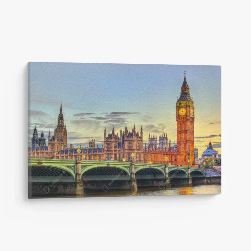 Leinwandbild sonnenuntergang über London: Big Ben und der Westminster-Palast