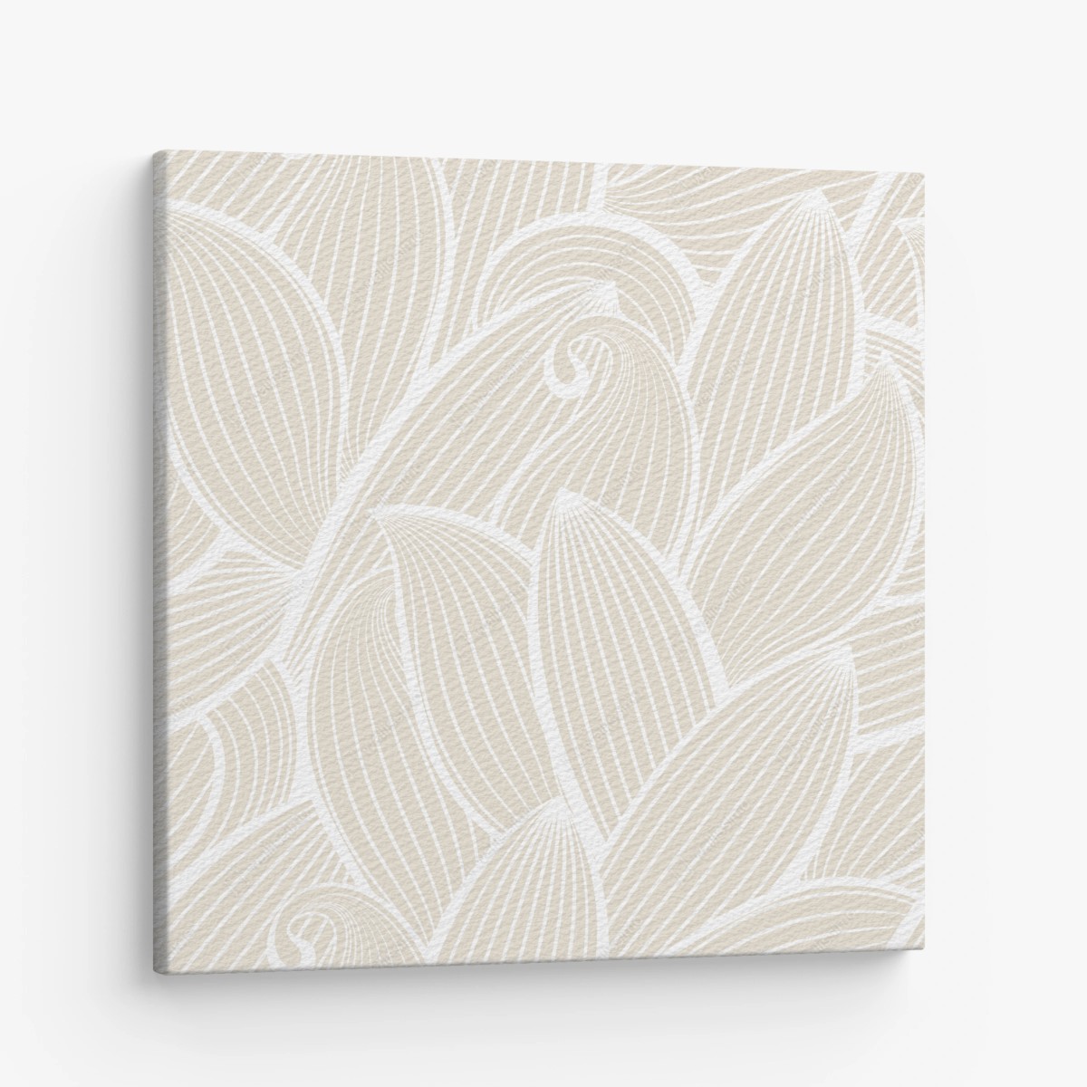 Leinwandbild zartes beige botanisches muster – Pixers®