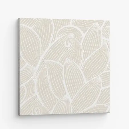 Leinwandbild zartes beige botanisches muster – Pixers®
