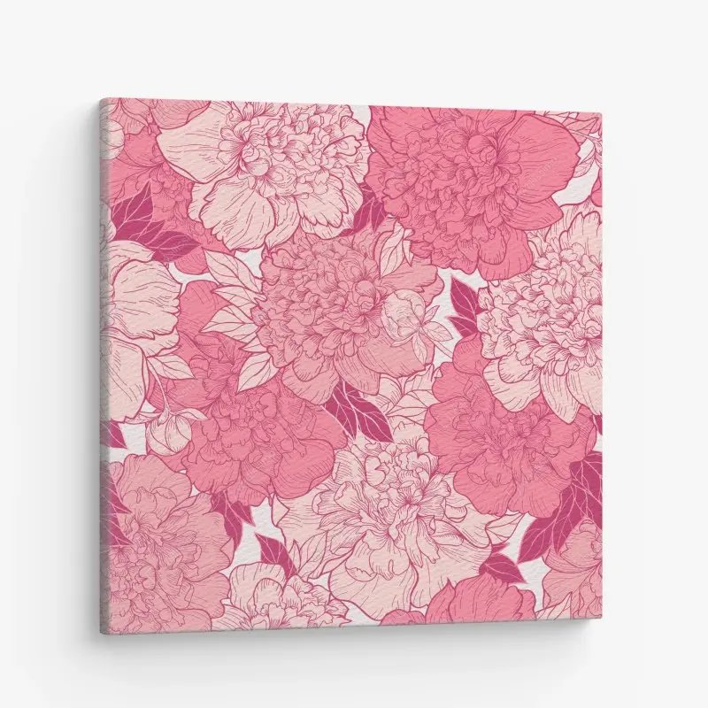 Leinwandbild rosa pfingstrosenmuster