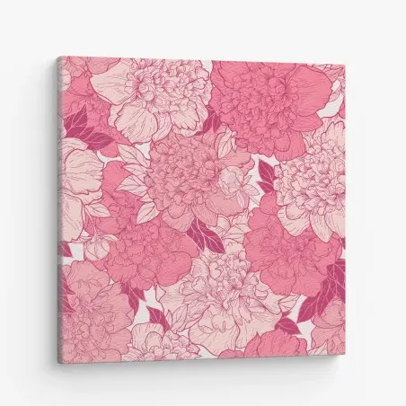 Leinwandbild rosa pfingstrosenmuster – Pixers®