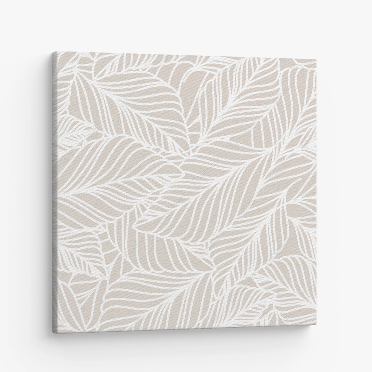 Leinwandbild beige botanisches blattmuster – Pixers®