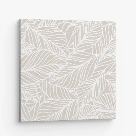 Leinwandbild beige botanisches blattmuster – Pixers®