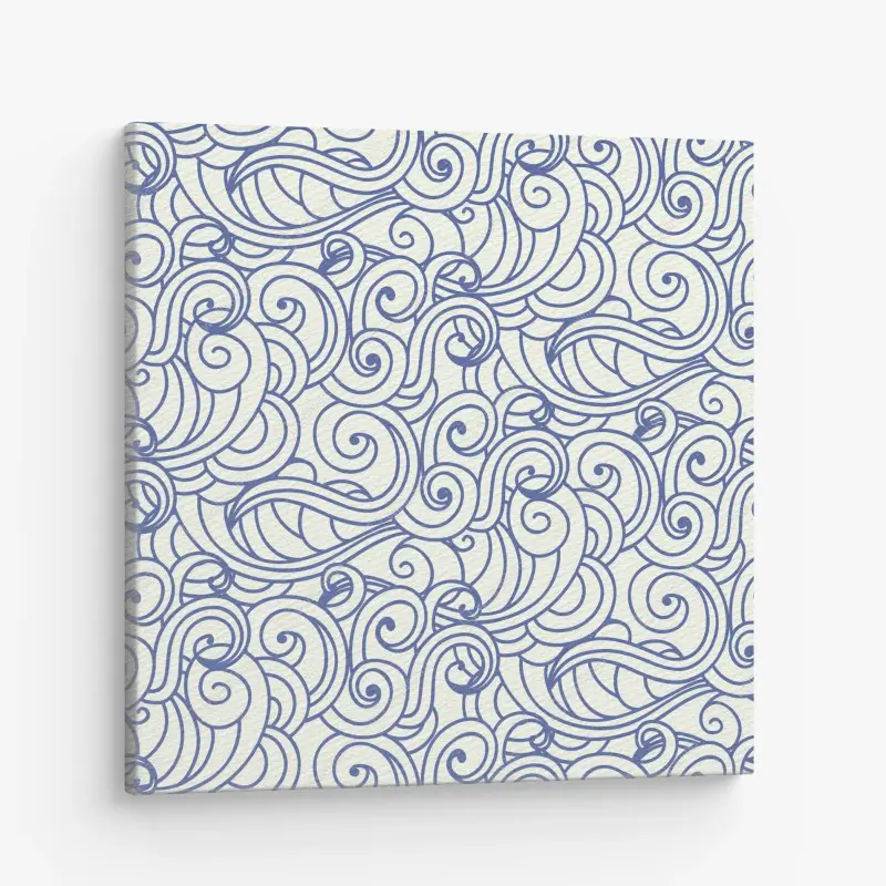 Leinwandbild nahtloses blaues wirbelmuster