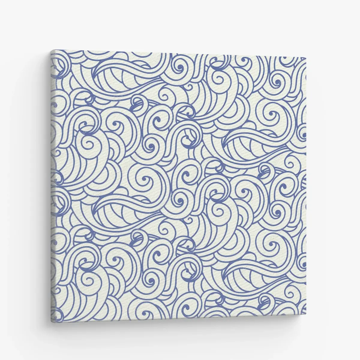Leinwandbild nahtloses blaues wirbelmuster – Pixers®