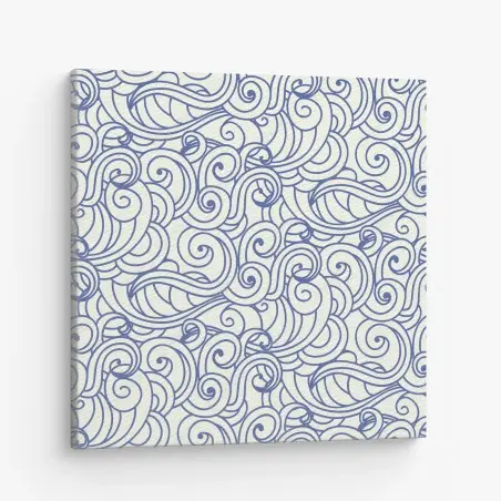 Leinwandbild nahtloses blaues wirbelmuster – Pixers®