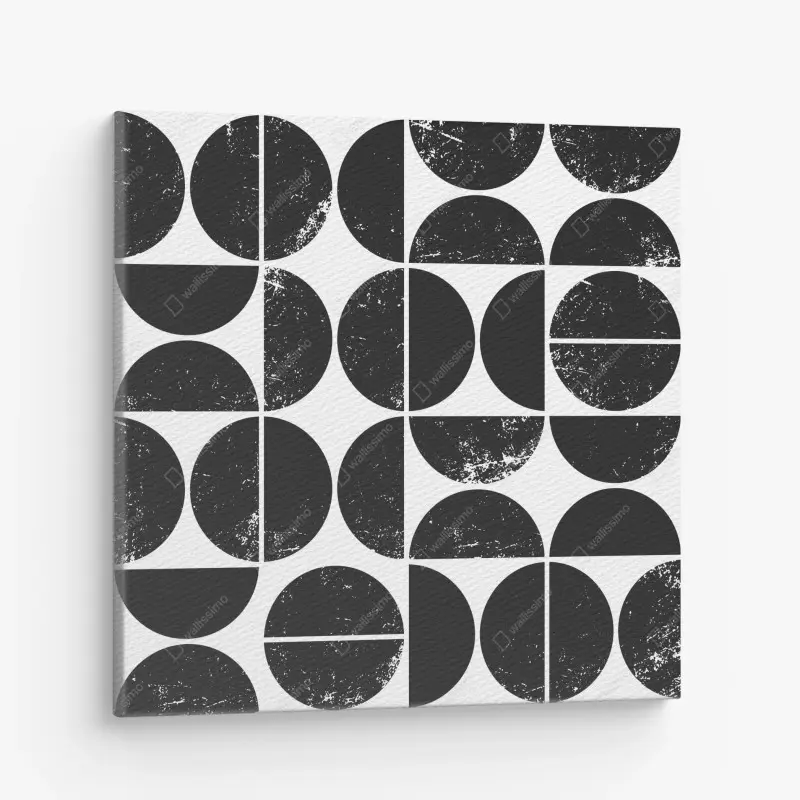 Leinwandbild schwarzes geometrisches kreismuster