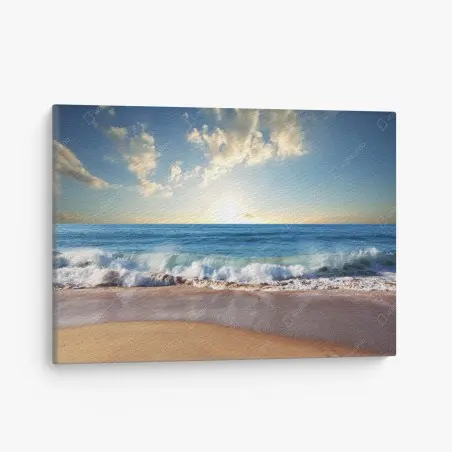 Leinwandbild ruhiger sonnenuntergang am strand – Pixers®