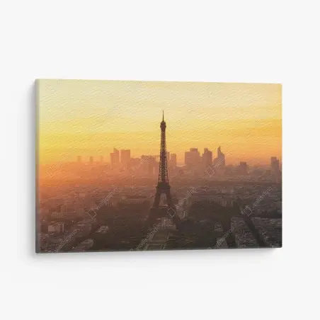 Leinwandbild Paris sonnenuntergang mit Eiffelturm – Pixers®
