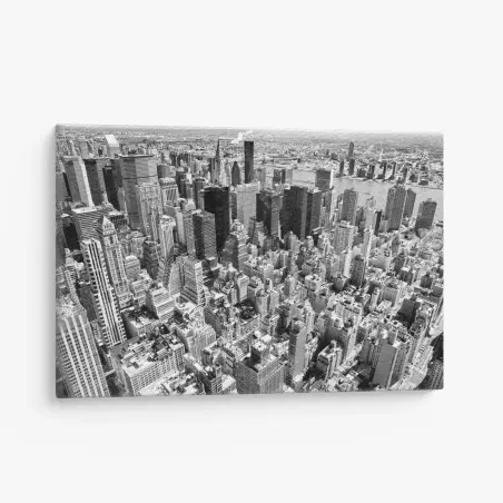 Leinwandbild luftaufnahme der skyline von Manhattan in schwarzweiß – Pixers®