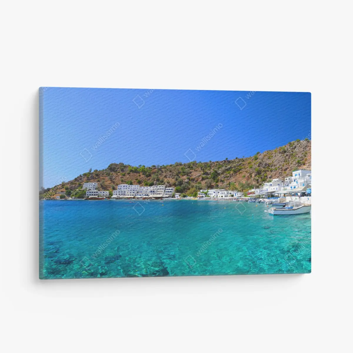 Leinwandbild sonnige mediterrane bucht mit türkiswasser – Pixers®