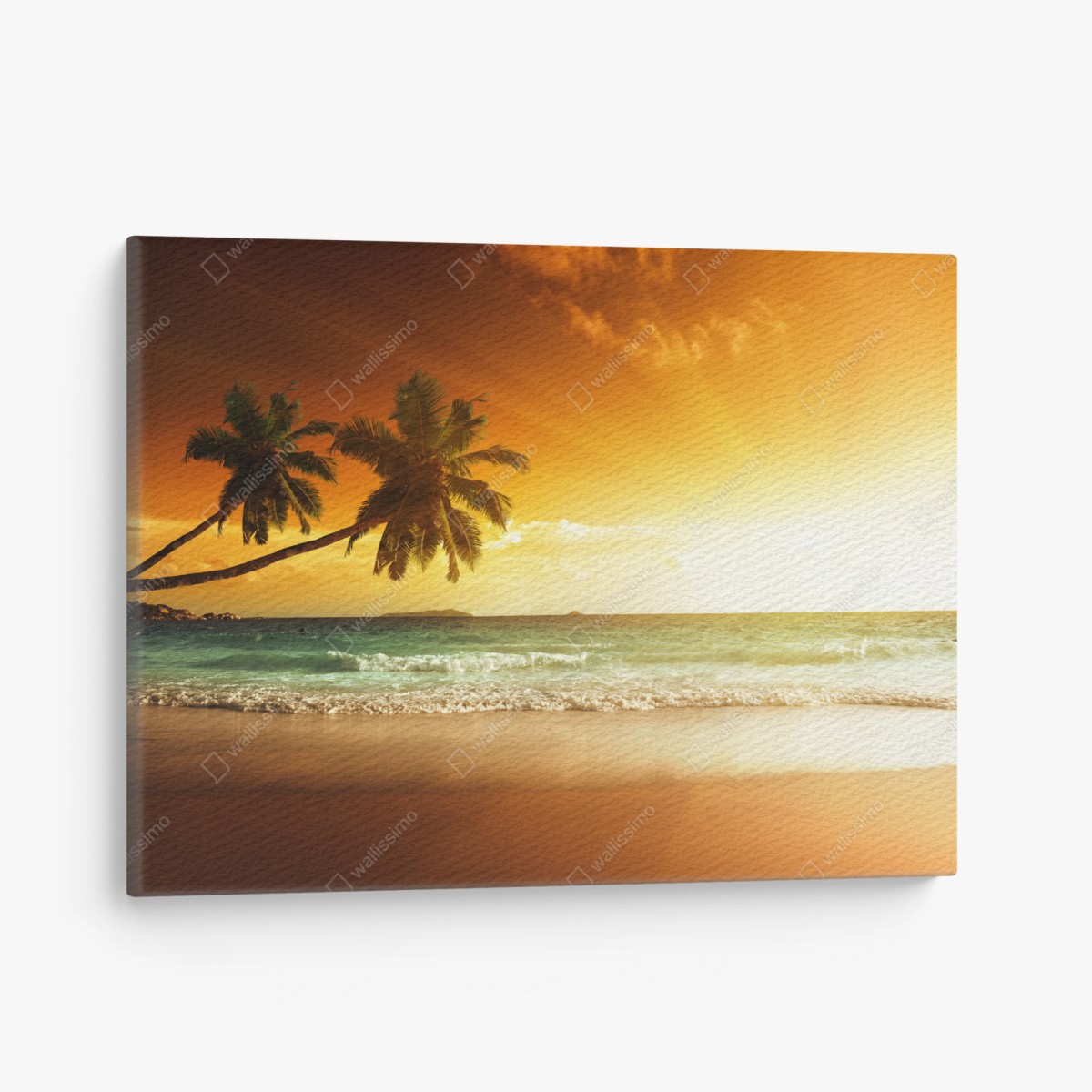 Leinwandbild tropischer sonnenuntergang am strand – Pixers®