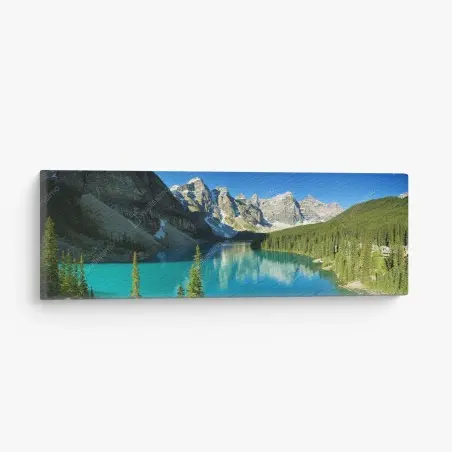 Leinwandbild ruhiger türkisfarbener bergsee – Pixers®