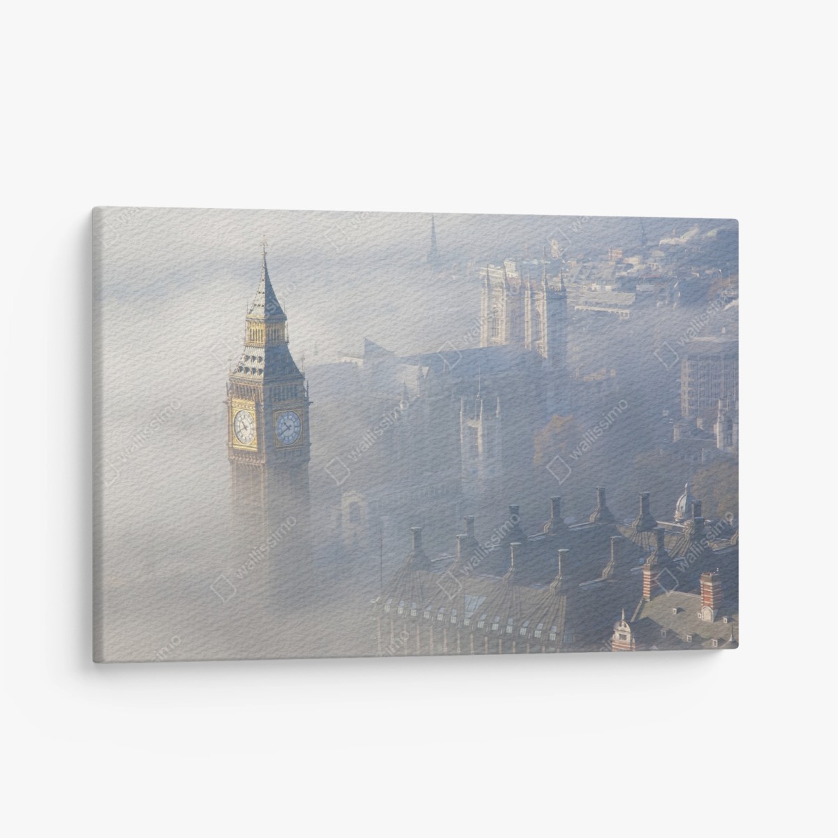 Leinwandbild neblige luftaufnahme von Big Ben und Palace of Westminster – Pixers®