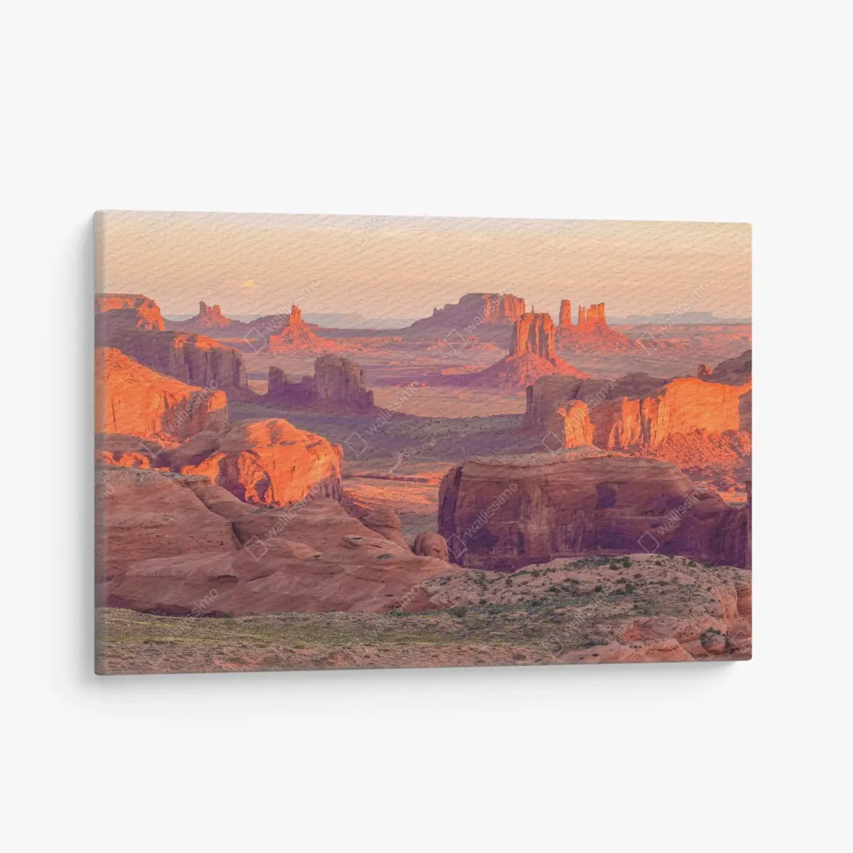 Leinwandbild sonnenuntergang über Monument Valley vom Hunts Mesa – Pixers®