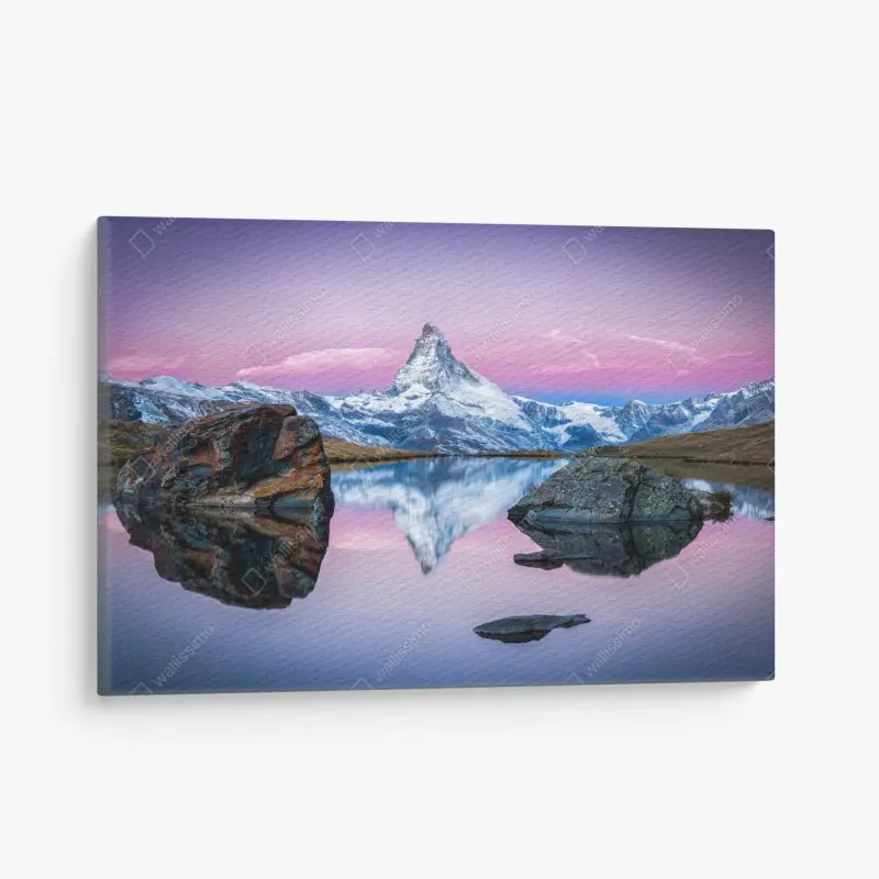 Leinwandbild majestätischer alpenberg gespiegelt im ruhigen see