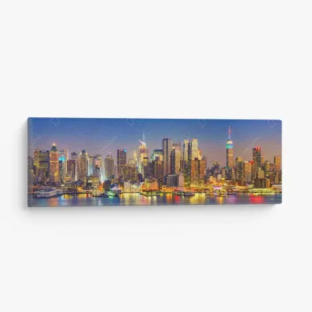 Leinwandbild Manhattan skyline bei dämmerung – Pixers®