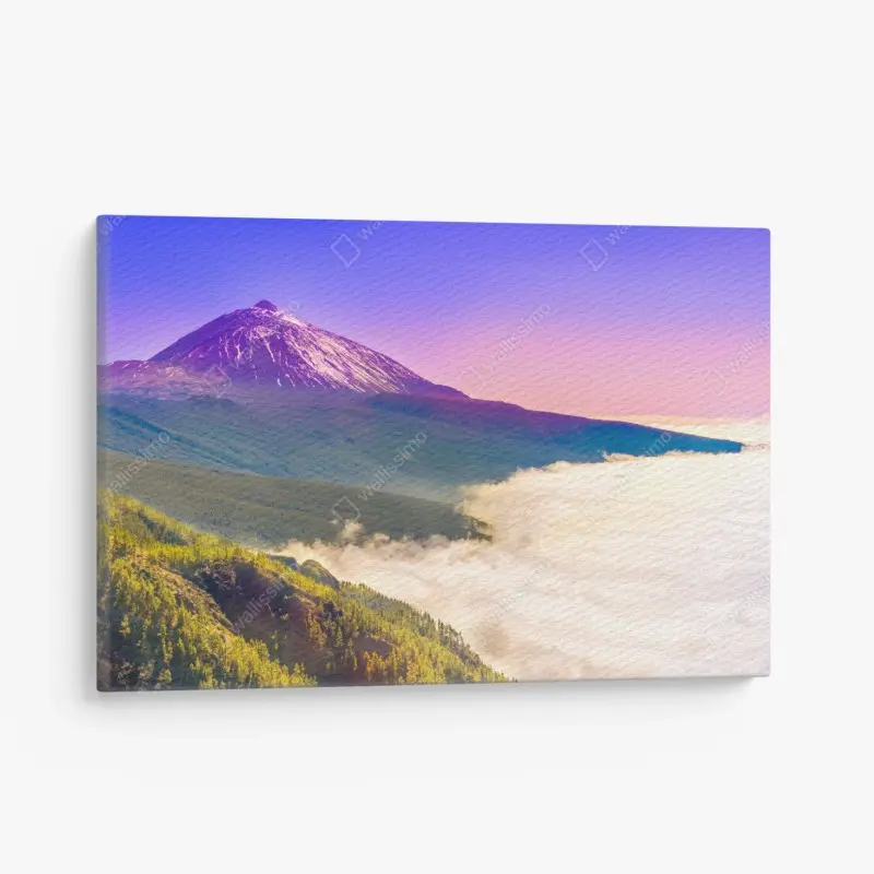 Leinwandbild vulkanischer gipfel Teide über einem meer aus wolken