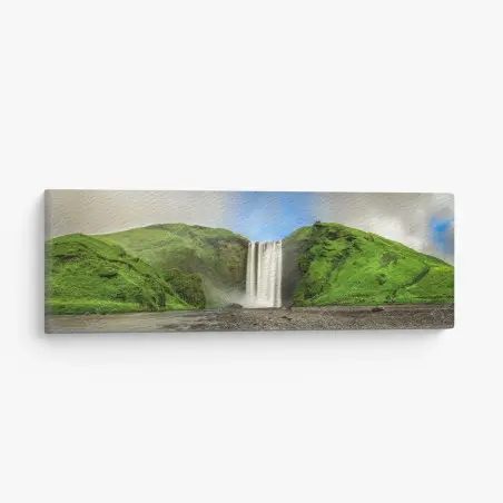 Leinwandbild panorama des wasserfalls Skogafoss – Pixers®