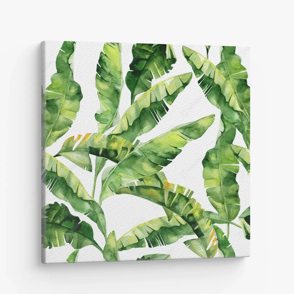 Leinwandbild tropisches bananenblatt aquarellmuster – Pixers®