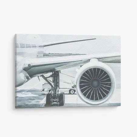 Leinwandbild nahaufnahme triebwerk am terminal – Pixers®
