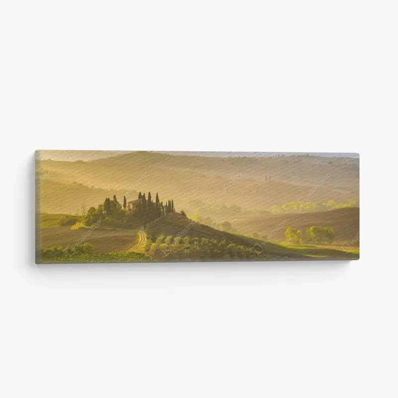 Leinwandbild nebliger morgen über Val d'Orcia