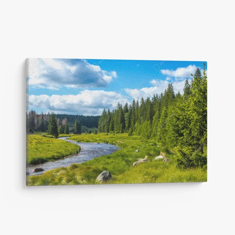 Leinwandbild ruhige flusslandschaft